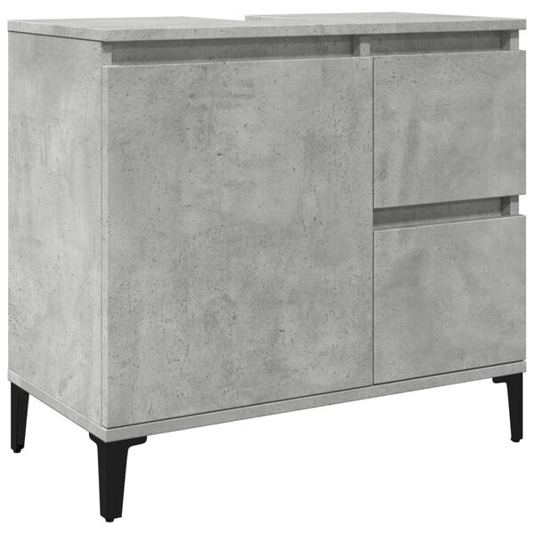 vidaXL Armoire d'&eacute;vier gris b&eacute;ton 65x33x60 cm bois d'ing&eacute;nierie