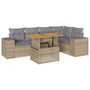 vidaXL Salon de jardin avec coussins 6 pcs beige r&eacute;sine tress&eacute;e