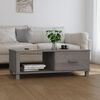 vidaXL Table basse HAMAR Gris clair 100x55x35 cm Bois massif de pin