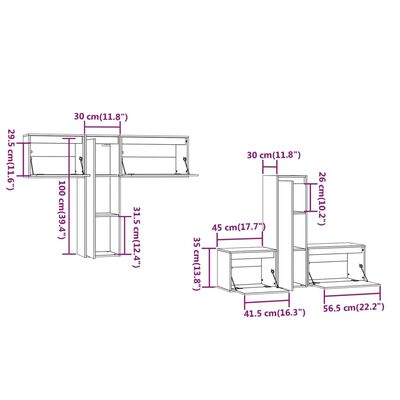 vidaXL Meubles TV 6 pcs Bois massif de pin