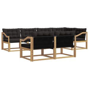 vidaXL Ensemble de canap&eacute;s d'ext&eacute;rieur 7 pcs Blanc et noir