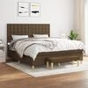 vidaXL Sommier &agrave; lattes de lit avec matelas Marron fonc&eacute; 180x200 cm