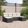 vidaXL Ensemble de canap&eacute; de jardin avec coussin 6 pcs Noir Poly rotin
