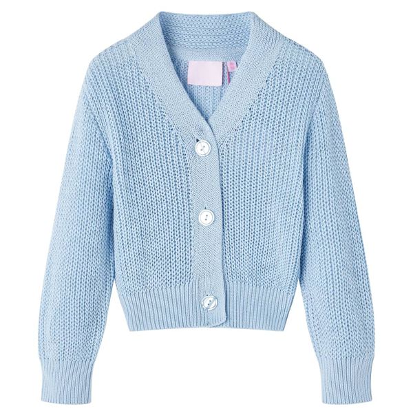 Cardigan pour enfants tricoté bleu 104