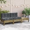 vidaXL Canap&eacute; de jardin avec coussins et repose-pied 2 places