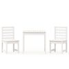 vidaXL Ensemble de bistrot de jardin 3 pcs blanc bois de pin massif