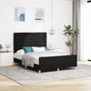 vidaXL Cadre de lit avec t&ecirc;te de lit Noir 140 x 200 cm tissu
