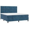 vidaXL Sommier &agrave; lattes de lit matelas et LED Bleu fonc&eacute; 180x200 cm