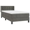 vidaXL Sommier &agrave; lattes de lit et matelas Gris fonc&eacute; 80x200 cm Velours