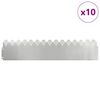 vidaXL Bordures de pelouse 10 pcs Argent 103 x 0,05 x 22 cm