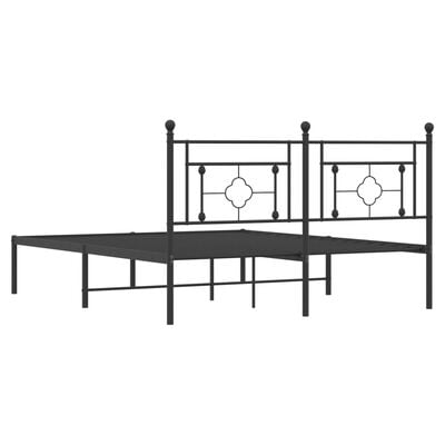 vidaXL Cadre de lit métal sans matelas avec tête de lit noir 150x200cm