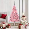 vidaXL Sapin de No&euml;l artificiel pr&eacute;-&eacute;clair&eacute; Rose 150 cm PVC