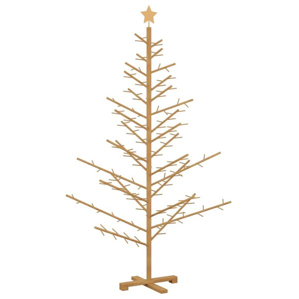 vidaXL Arbre de No&euml;l en bois Marron 180 cm Bois massif en pin