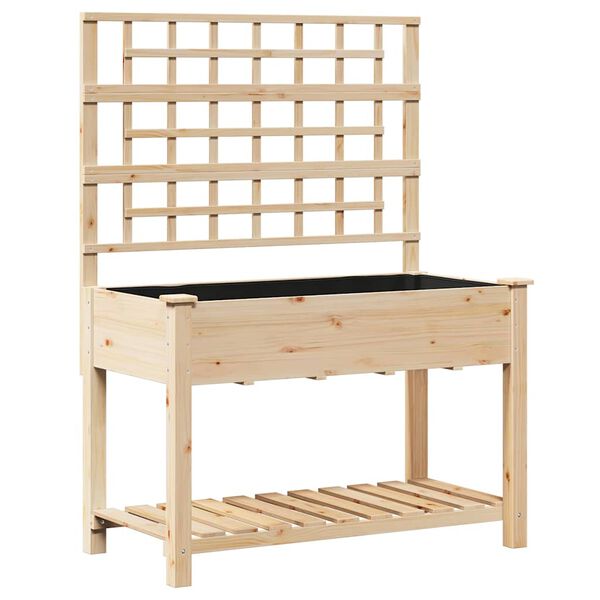 vidaXL Cache-pot de jardin avec &eacute;tag&egrave;re Beige 115 x 60,5 x 153 cm