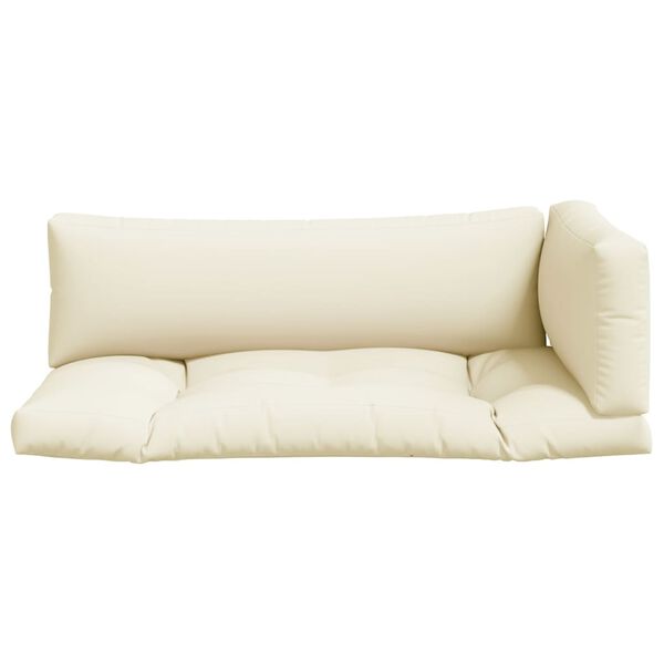 vidaXL Coussins de palette lot de 3 cr&egrave;me tissu