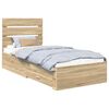 vidaXL Cadre de lit Ch&ecirc;ne Sonoma 100 x 200 cm Bois d'ing&eacute;nierie