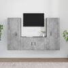 vidaXL Ensemble de meubles TV 3 pcs Gris b&eacute;ton Bois d'ing&eacute;nierie