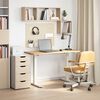vidaXL Bureau Blanc et Naturel 120 x 60 cm Bois de ch&ecirc;ne massif