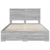 vidaXL Cadre de lit Gris Sonoma 135 x 190 cm Bois d'ing&eacute;nierie