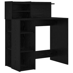 vidaXL Bureau Ch&ecirc;ne noir Bois d'ing&eacute;nierie 90 x 48 x 101,5 cm