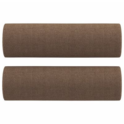 vidaXL Ensemble de canapés 2 pcs avec coussins marron tissu