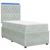 vidaXL Lit boxspring LED avec matelas Gris clair 90 x 190 cm Velours