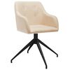 vidaXL Chaises pivotantes &agrave; manger lot de 4 Cr&egrave;me Tissu