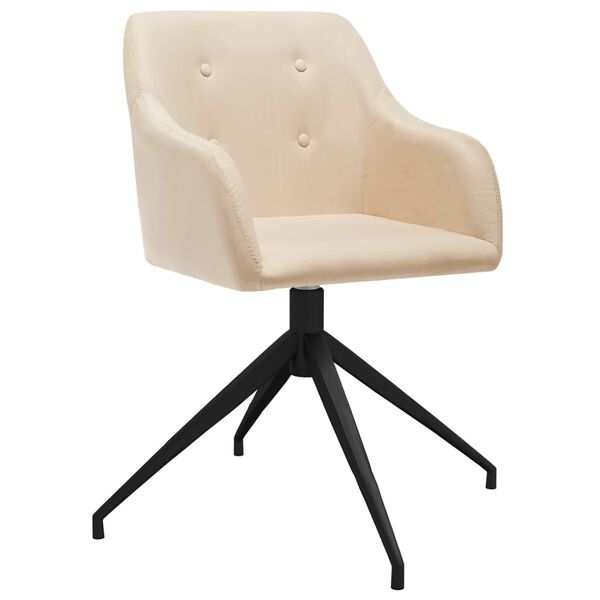 vidaXL Chaises pivotantes &agrave; manger lot de 4 Cr&egrave;me Tissu