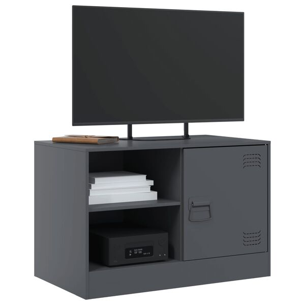 vidaXL Meuble TV anthracite 67x39x44 cm acier