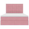 vidaXL Lit avec rangement et LED avec LED Rose 140 x 200 cm Velours