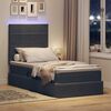 vidaXL Lit avec rangement et LED Gris fonc&eacute; 90 x 190 cm Velours