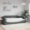vidaXL Lit de repos sans matelas gris fonc&eacute; 80x200 cm tissu