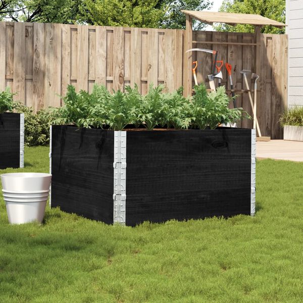 vidaXL Jardini&egrave;re noir 100x100 cm bois massif de pin