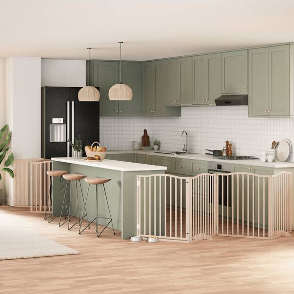 vidaXL Barri&egrave;re pour chien porte pliable 10 panneaux bois de peuplier