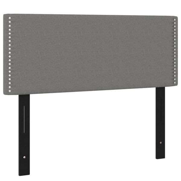vidaXL T&ecirc;te de lit gris fonc&eacute; 100x5x78/88 cm tissu