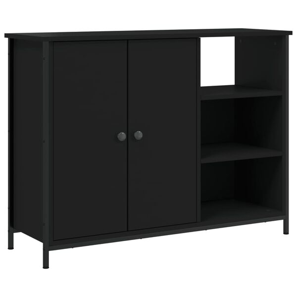 vidaXL Buffet noir 100x33x75 cm bois d'ing&eacute;nierie