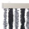 vidaXL Rideau anti-mouches gris et noir 118x220 cm chenille
