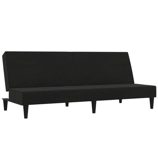 vidaXL Canap&eacute;-lit &agrave; 2 places Noir Tissu microfibre