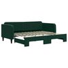vidaXL Lit de jour avec gigogne sans matelas vert fonc&eacute; 90x200 cm