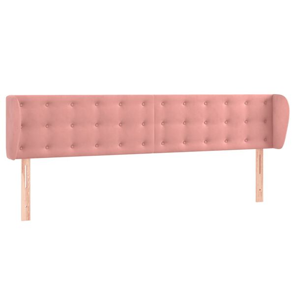 vidaXL T&ecirc;te de lit avec oreilles Rose 183x23x78/88 cm Velours