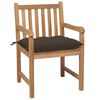 vidaXL Chaises de jardin lot de 6 et coussins taupe bois teck solide