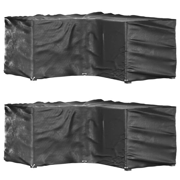 vidaXL Housses de salon de jardin en forme de L 2 pcs 16 &oelig;illets