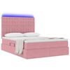 vidaXL Lit avec rangement et LED avec LED Rose 140 x 200 cm Velours