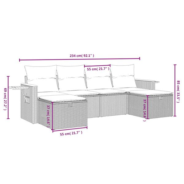 vidaXL Salon de jardin avec coussins 6 pcs beige r&eacute;sine tress&eacute;e