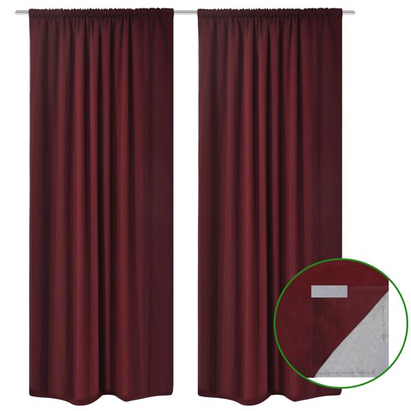 vidaXL Rideau occultant 2 pcs &agrave; double couche 140 x 245 cm Bordeaux