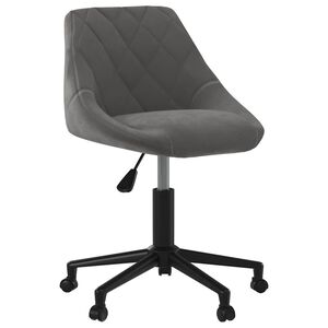 vidaXL Chaise pivotante de salle &agrave; manger Gris fonc&eacute; Velours