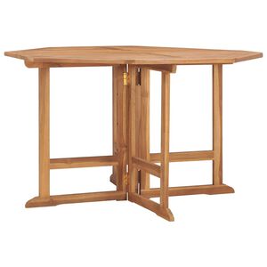 vidaXL Table &agrave; d&icirc;ner de jardin pliable 110x110x75 cm Teck massif