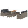 vidaXL Ensemble de canap&eacute; de jardin 9 pc Gris polyrotin