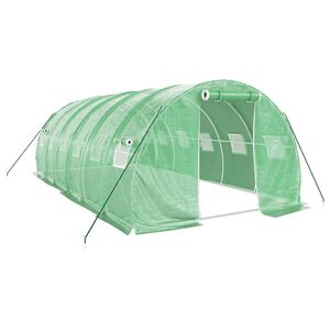 vidaXL Serre avec cadre en acier vert 18 m&sup2; 6x3x2 m