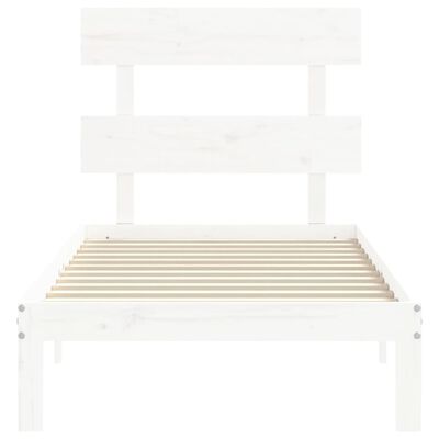 vidaXL Cadre de lit sans matelas blanc 90x200 cm bois de pin massif